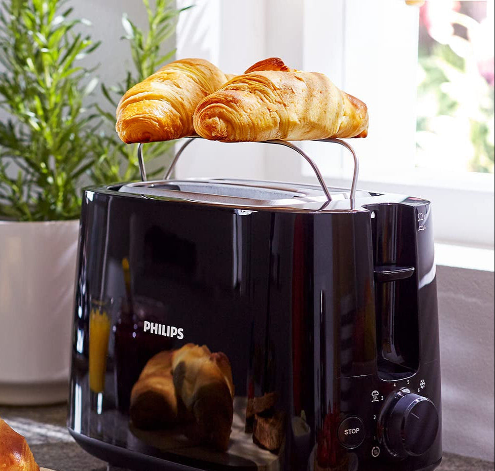 👉 Toaster mit 2 Schlitzen – 8 Bräunungsstufen, Brötchenaufsatz, Auftau- & Aufwärmfunktion, Liftfunktion, Abschaltautomatik, Schwarz