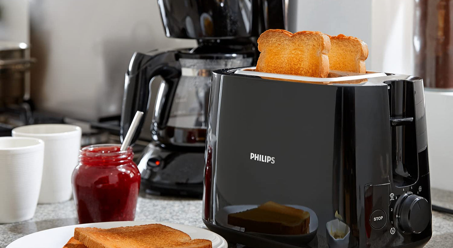 👉 Toaster mit 2 Schlitzen – 8 Bräunungsstufen, Brötchenaufsatz, Auftau- & Aufwärmfunktion, Liftfunktion, Abschaltautomatik, Schwarz