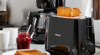 👉 Toaster mit 2 Schlitzen – 8 Bräunungsstufen, Brötchenaufsatz, Auftau- & Aufwärmfunktion, Liftfunktion, Abschaltautomatik, Schwarz